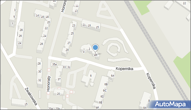 Tychy, Kopernika Mikołaja, 4A, mapa Tychów