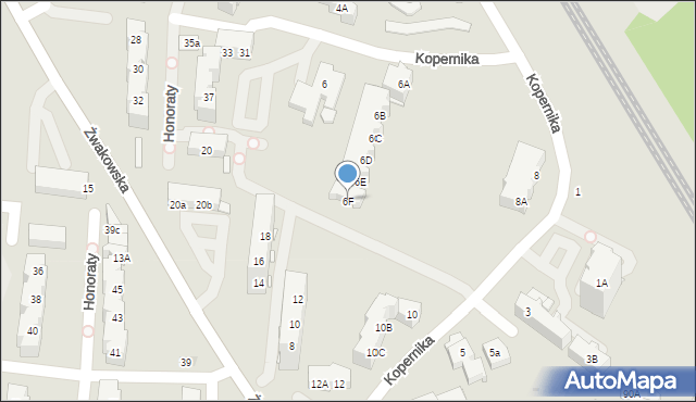 Tychy, Kopernika Mikołaja, 6F, mapa Tychów