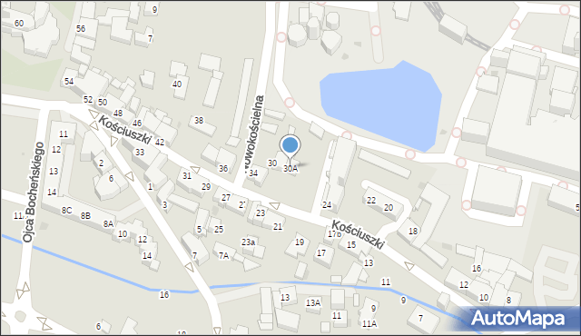 Tychy, Kościuszki Tadeusza, gen., 30A, mapa Tychów