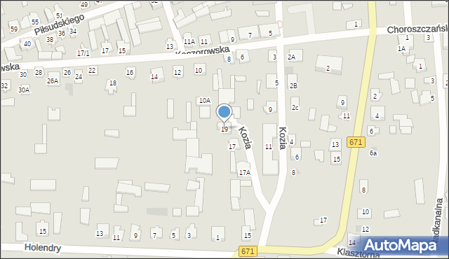 Tykocin, Kozia, 19, mapa Tykocin