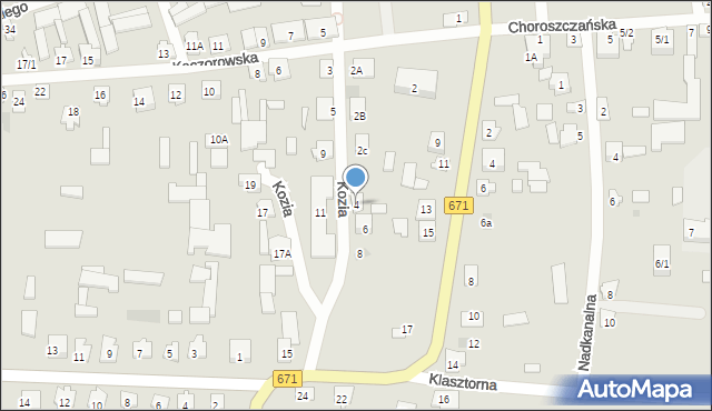 Tykocin, Kozia, 4, mapa Tykocin