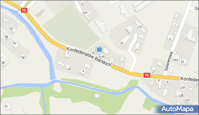 Tylicz, Konfederatów Barskich, 21, mapa Tylicz