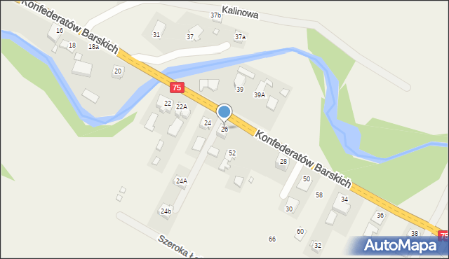 Tylicz, Konfederatów Barskich, 26, mapa Tylicz