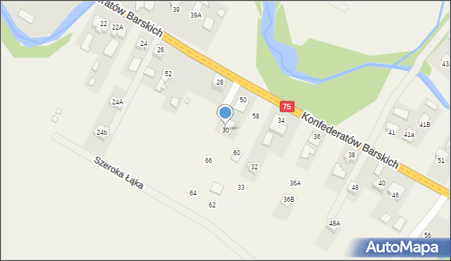 Tylicz, Konfederatów Barskich, 30, mapa Tylicz