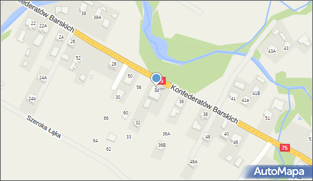 Tylicz, Konfederatów Barskich, 34, mapa Tylicz