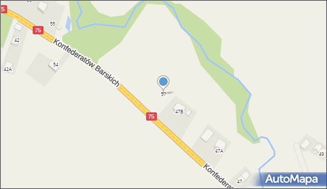 Tylicz, Konfederatów Barskich, 57, mapa Tylicz