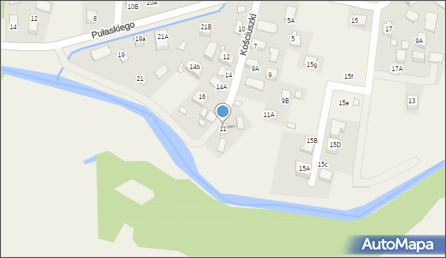 Tylicz, Kościuszki Tadeusza, gen., 11, mapa Tylicz