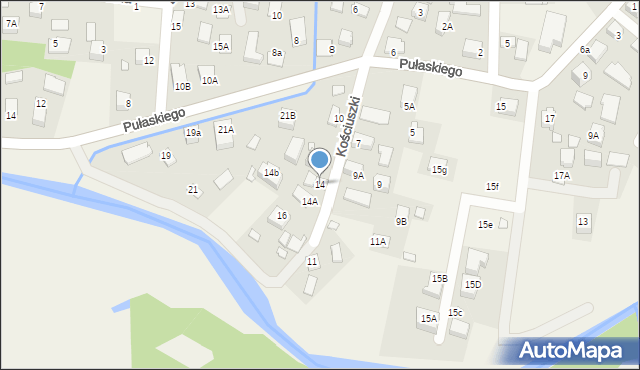 Tylicz, Kościuszki Tadeusza, gen., 14, mapa Tylicz