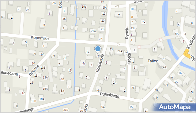 Tylicz, Kościuszki Tadeusza, gen., 2, mapa Tylicz