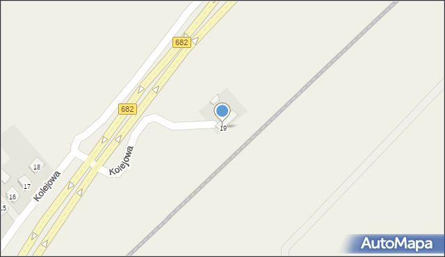 Uhowo, Kolejowa, 19, mapa Uhowo