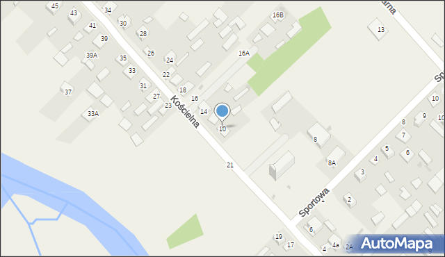 Uhowo, Kościelna, 10, mapa Uhowo