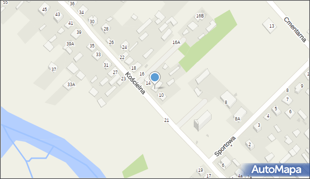 Uhowo, Kościelna, 12, mapa Uhowo