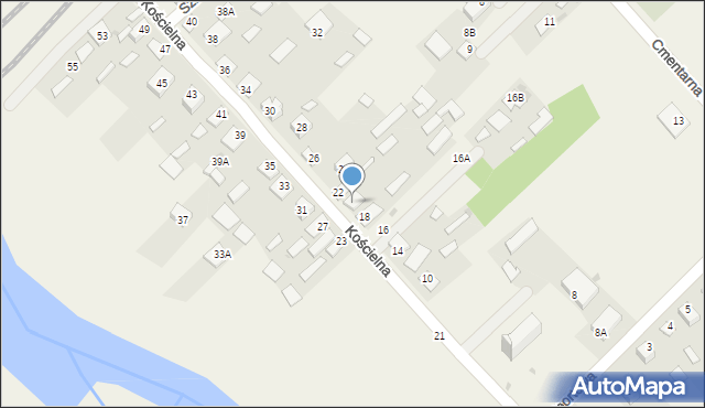 Uhowo, Kościelna, 20, mapa Uhowo