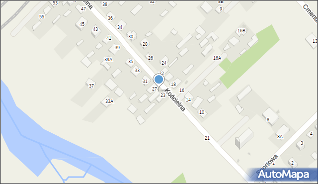 Uhowo, Kościelna, 25, mapa Uhowo