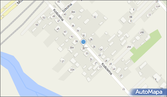 Uhowo, Kościelna, 35, mapa Uhowo