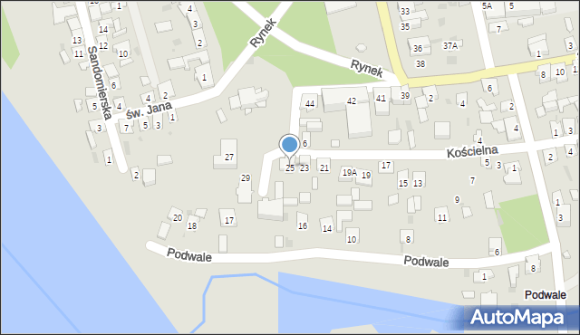 Ulanów, Kościelna, 25, mapa Ulanów