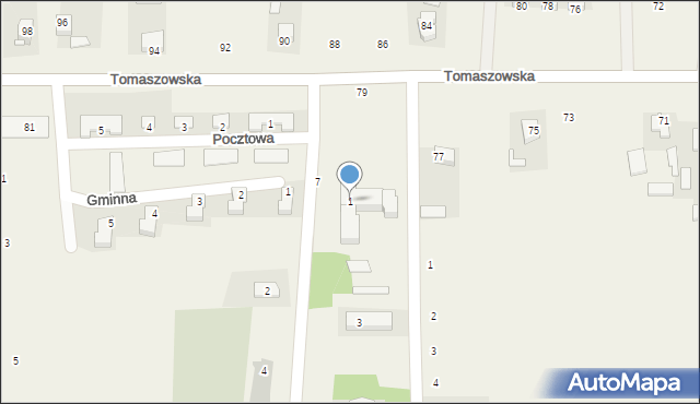 Ulhówek, Kościelna, 1, mapa Ulhówek