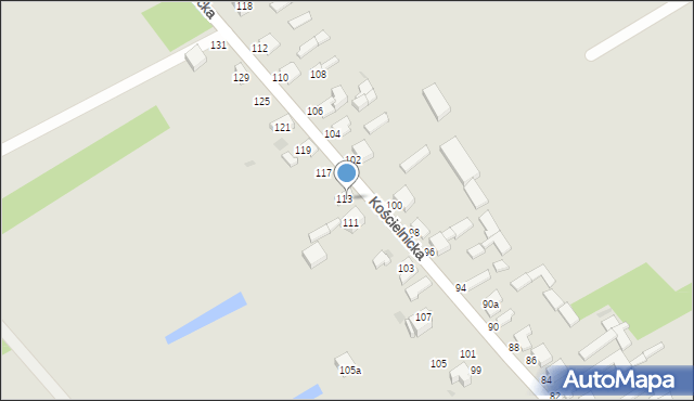 Uniejów, Kościelnicka, 115, mapa Uniejów