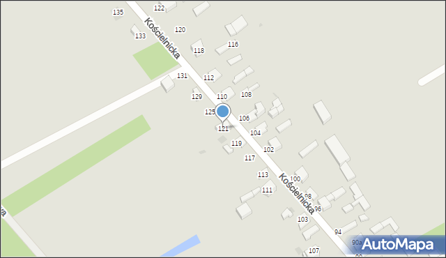 Uniejów, Kościelnicka, 121, mapa Uniejów