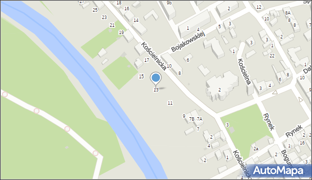 Uniejów, Kościelnicka, 13, mapa Uniejów