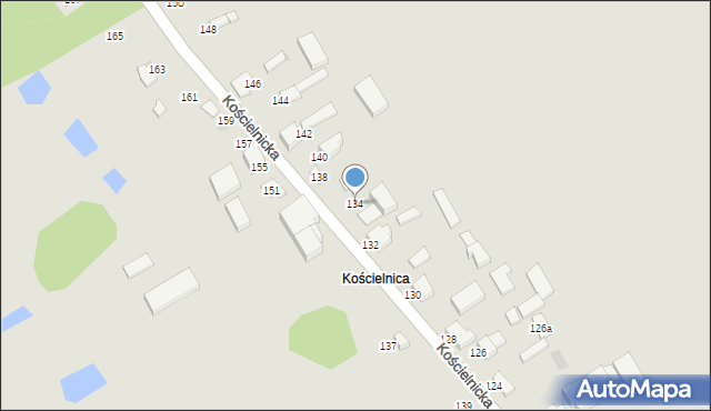 Uniejów, Kościelnicka, 134, mapa Uniejów