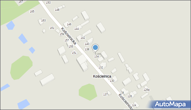 Uniejów, Kościelnicka, 136, mapa Uniejów