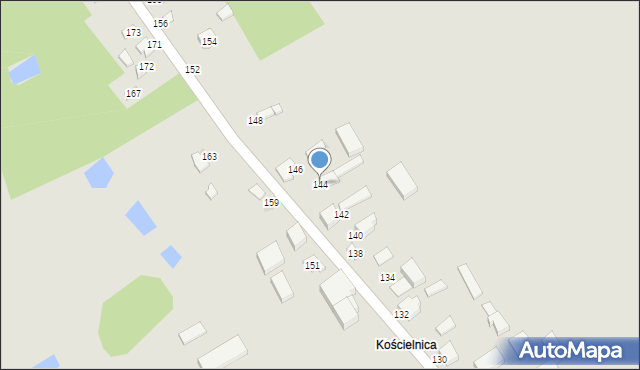 Uniejów, Kościelnicka, 144, mapa Uniejów