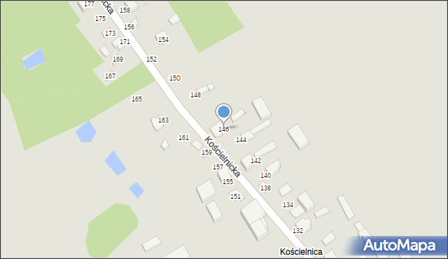 Uniejów, Kościelnicka, 146, mapa Uniejów