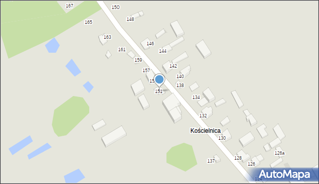Uniejów, Kościelnicka, 153, mapa Uniejów