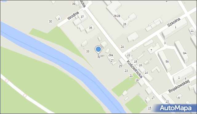 Uniejów, Kościelnicka, 31, mapa Uniejów