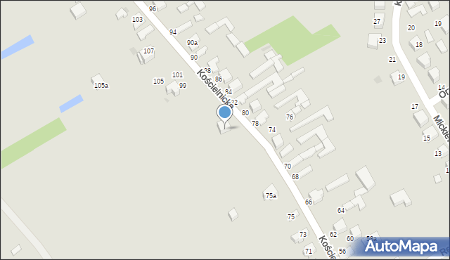 Uniejów, Kościelnicka, 91, mapa Uniejów