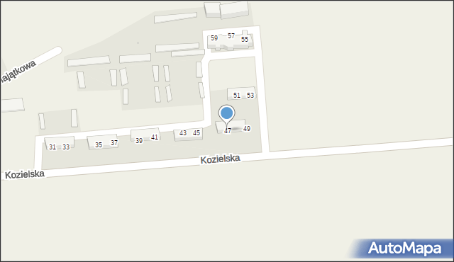 Urbanowice, Kozielska, 47, mapa Urbanowice