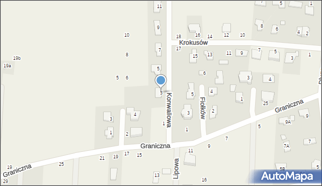 Ustanów, Konwaliowa, 3, mapa Ustanów