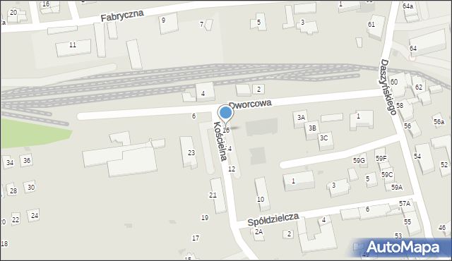 Ustroń, Kościelna, 16, mapa Ustroń