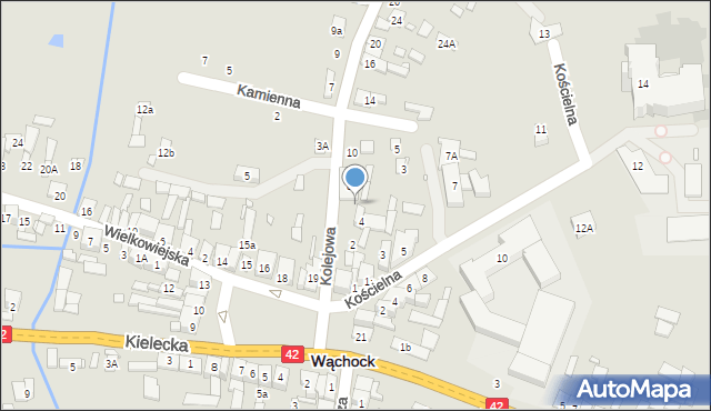 Wąchock, Kolejowa, 6, mapa Wąchock