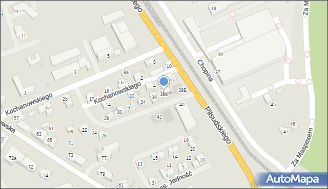 Wadowice, Kochanowskiego Jana, 38a, mapa Wadowice