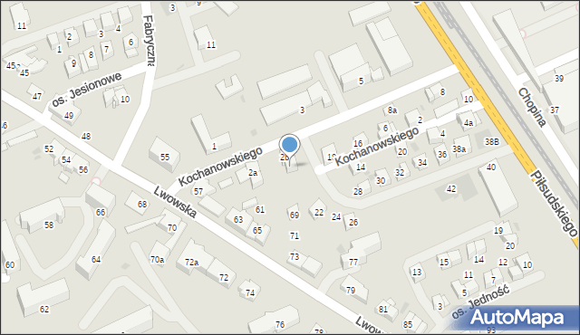 Wadowice, Kochanowskiego Jana, 6a, mapa Wadowice
