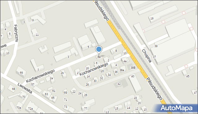 Wadowice, Kochanowskiego Jana, 8a, mapa Wadowice