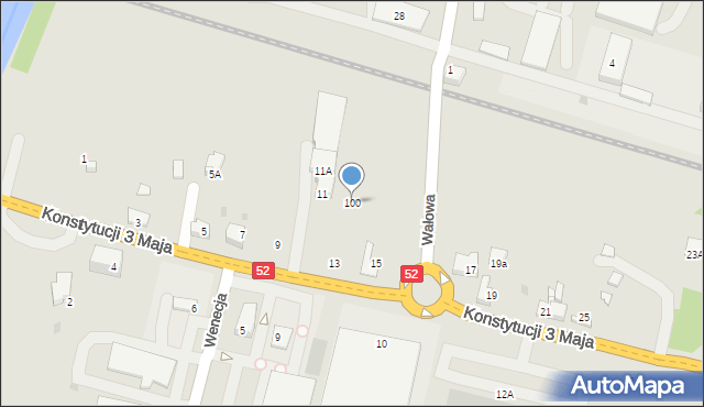 Wadowice, Konstytucji 3 Maja, 100, mapa Wadowice