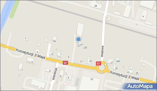 Wadowice, Konstytucji 3 Maja, 11, mapa Wadowice