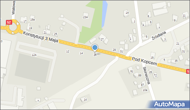 Wadowice, Konstytucji 3 Maja, 16, mapa Wadowice
