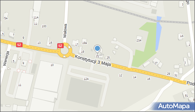 Wadowice, Konstytucji 3 Maja, 21, mapa Wadowice