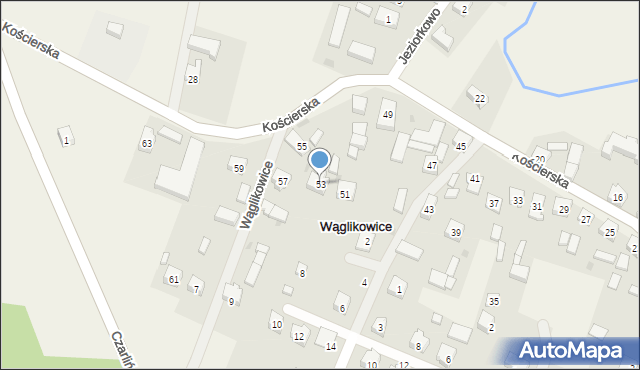 Wąglikowice, Kościerska, 53, mapa Wąglikowice