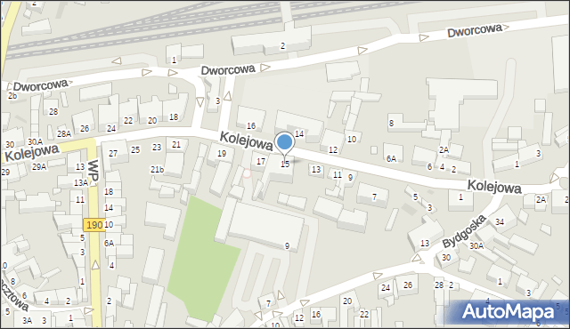 Wągrowiec, Kolejowa, 15, mapa Wągrowiec