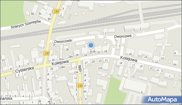 Wągrowiec, Kolejowa, 22, mapa Wągrowiec