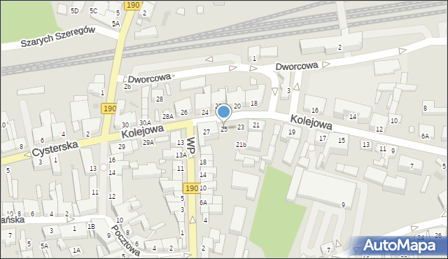 Wągrowiec, Kolejowa, 25, mapa Wągrowiec