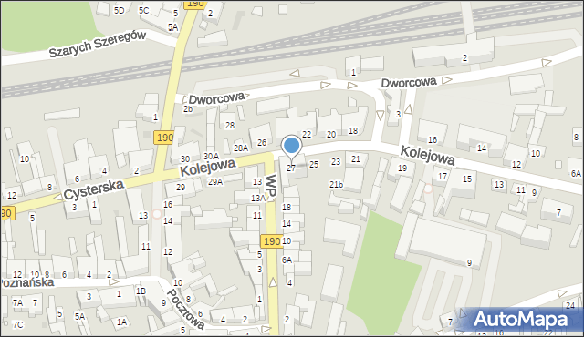 Wągrowiec, Kolejowa, 27, mapa Wągrowiec