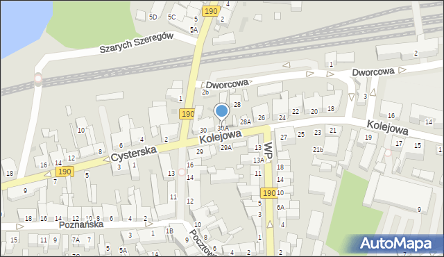 Wągrowiec, Kolejowa, 30A, mapa Wągrowiec