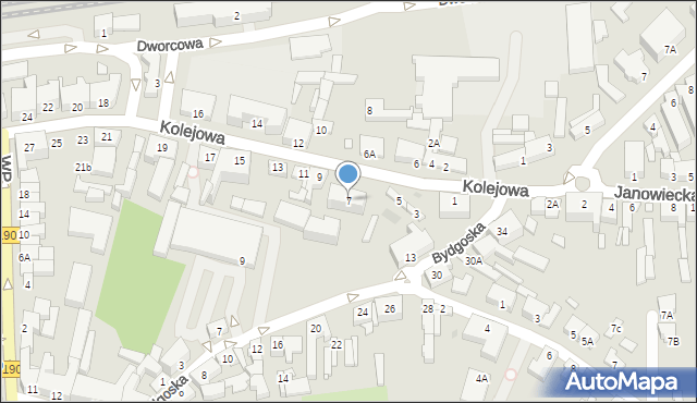 Wągrowiec, Kolejowa, 7, mapa Wągrowiec