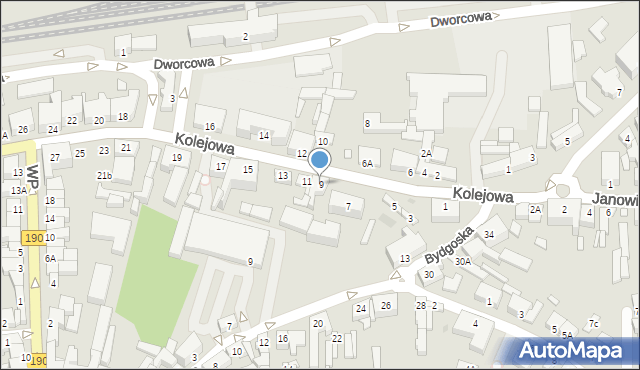 Wągrowiec, Kolejowa, 9, mapa Wągrowiec